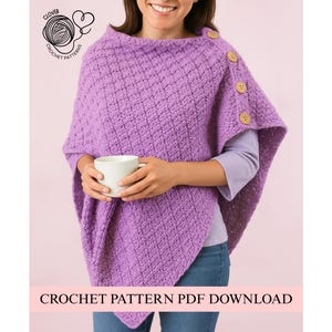 Poncho Crochet Pattern, Easy Crochet Pattern, Beginner Crochet, Crochet Poncho, Crochet Scarf, Poncho Pattern, Cardigan Pattern, Sweater pdf