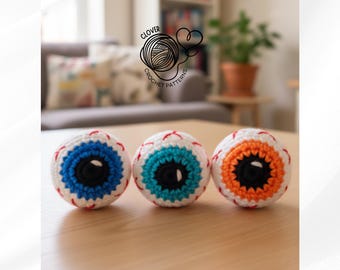Halloween eyeballs Crochet patterns Halloween pattern Halloween decoration Halloween decor Amigurumi pattern Spooky season Halloween plush