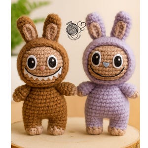 labubu Crochet Patterns – Amigurumi Labubu, Plushies, Bunny Rabbit Crochet Pattern PDF, kids toy crochet pattern, easy beginners.