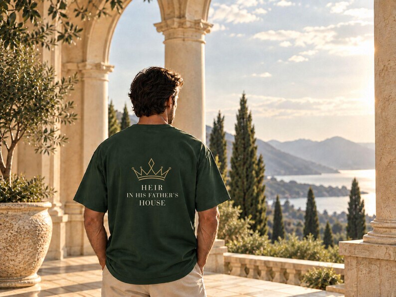 Child of God Shirt, An Heir in His Father's House, Baptism Gift, Christian Mens Shirt, Mens Faith Shirt, Christian T Shirt image 12