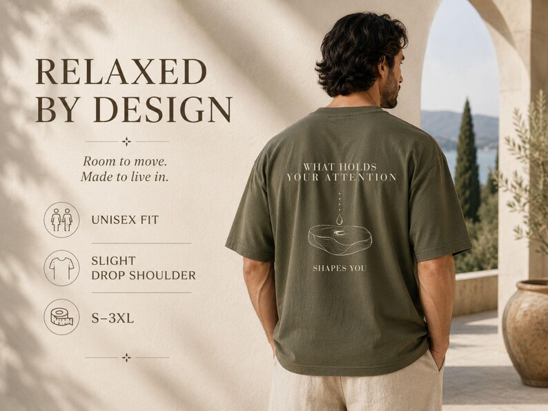 Mindfulness-tröja, motivationströja, tillväxttänkande-tröja, tung t-shirt, vad som fångar din uppmärksamhet bild 8