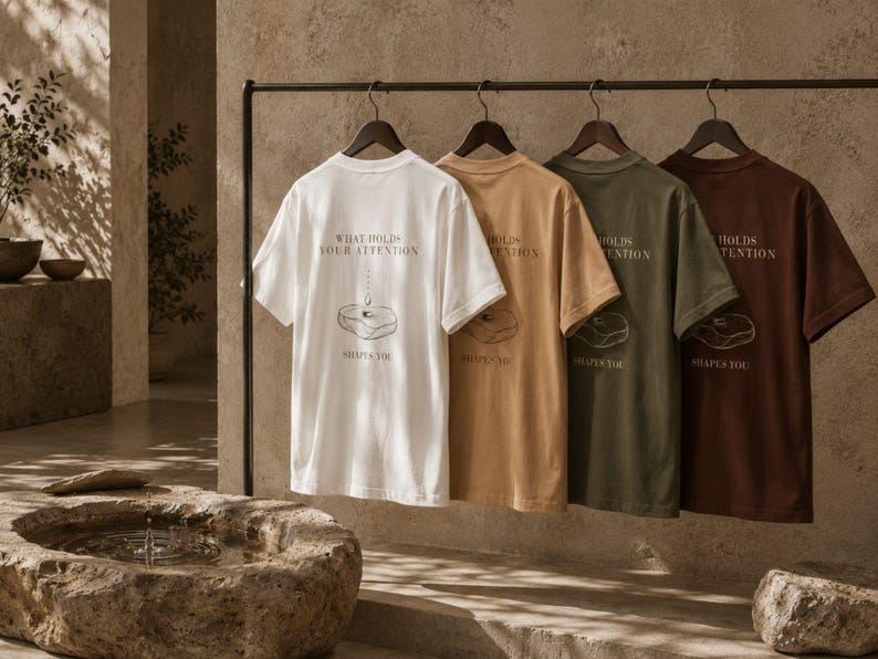 Mindfulness-tröja, motivationströja, tillväxttänkande-tröja, tung t-shirt, vad som fångar din uppmärksamhet bild 4
