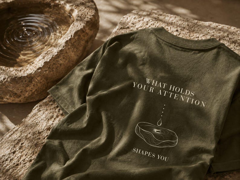 Mindfulness-tröja, motivationströja, tillväxttänkande-tröja, tung t-shirt, vad som fångar din uppmärksamhet bild 5