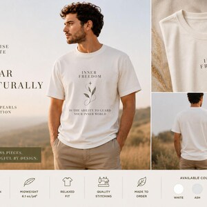 Camiseta Libertad Interior, Camiseta Cristiana, Camiseta con Gráfico Inspirador, Camiseta Hanes Beefy, Camiseta con Mensaje de Fe imagen 2
