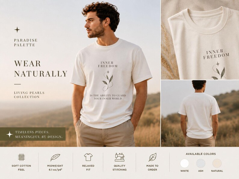 Camiseta Libertad Interior, Camiseta Cristiana, Camiseta con Gráfico Inspirador, Camiseta Hanes Beefy, Camiseta con Mensaje de Fe imagen 2