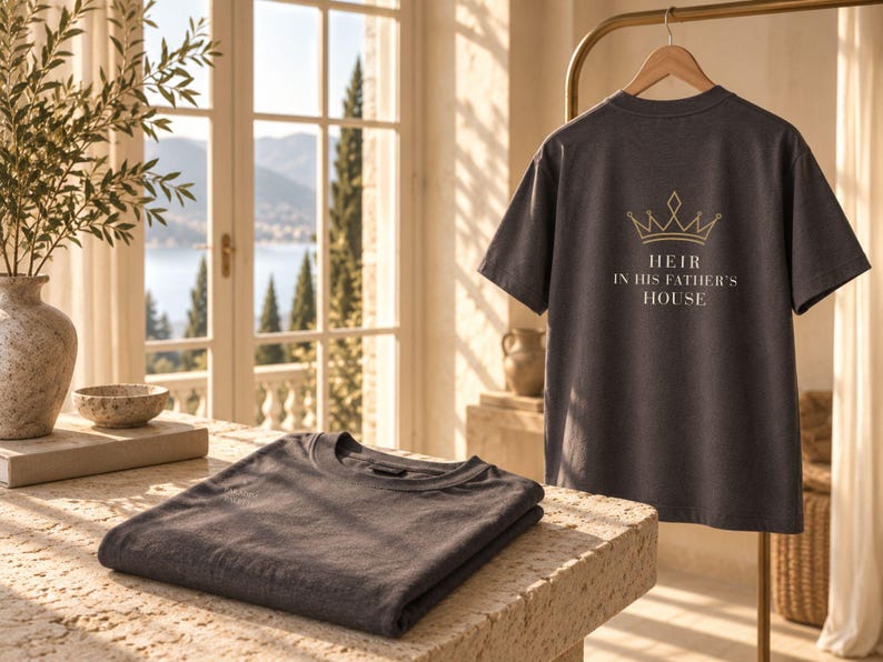 Child of God Shirt, An Heir in His Father's House, Baptism Gift, Christian Mens Shirt, Mens Faith Shirt, Christian T Shirt image 3