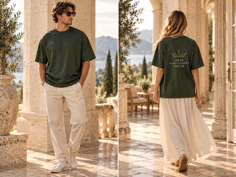 Child of God Shirt, An Heir in His Father's House, Baptism Gift, Christian Mens Shirt, Mens Faith Shirt, Christian T Shirt image 8