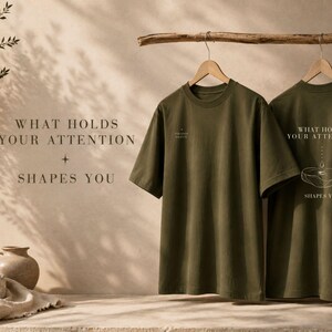 Mindfulness-tröja, motivationströja, tillväxttänkande-tröja, tung t-shirt, vad som fångar din uppmärksamhet bild 3