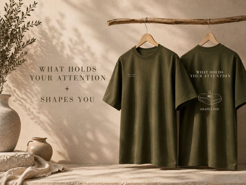 Mindfulness-tröja, motivationströja, tillväxttänkande-tröja, tung t-shirt, vad som fångar din uppmärksamhet bild 3