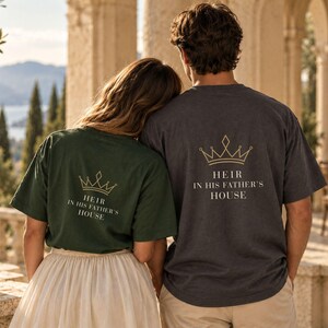 Child of God Shirt, An Heir in His Father's House, Baptism Gift, Christian Mens Shirt, Mens Faith Shirt, Christian T Shirt image 4