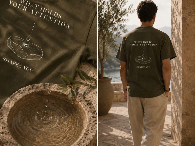 Mindfulness-tröja, motivationströja, tillväxttänkande-tröja, tung t-shirt, vad som fångar din uppmärksamhet bild 12