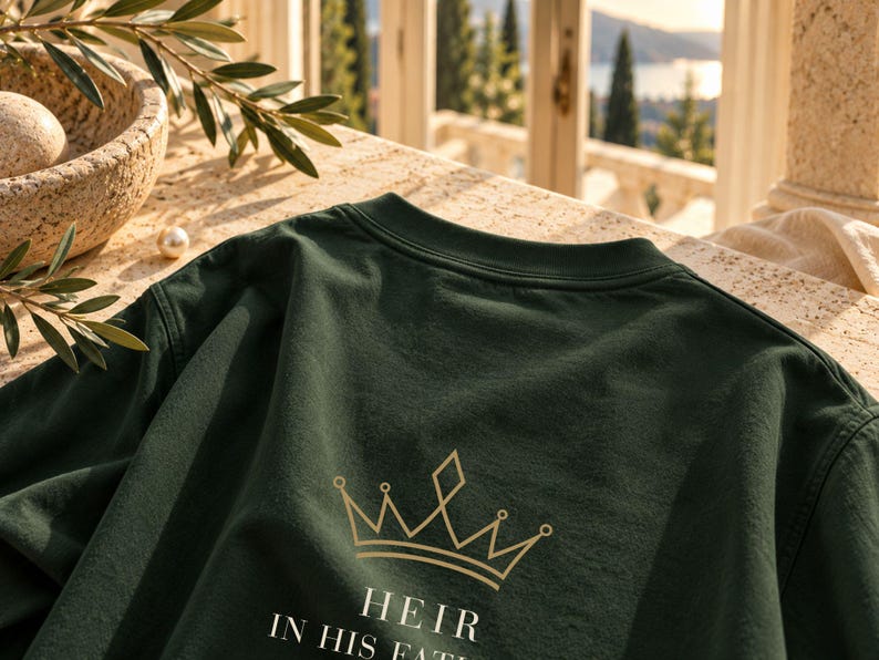 Child of God Shirt, An Heir in His Father's House, Baptism Gift, Christian Mens Shirt, Mens Faith Shirt, Christian T Shirt image 5