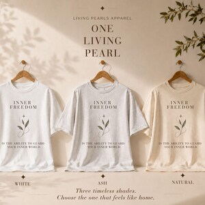 Camiseta Libertad Interior, Camiseta Cristiana, Camiseta con Gráfico Inspirador, Camiseta Hanes Beefy, Camiseta con Mensaje de Fe imagen 5