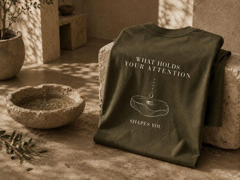 Mindfulness-tröja, motivationströja, tillväxttänkande-tröja, tung t-shirt, vad som fångar din uppmärksamhet bild 9