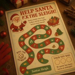 Help Santa Pack the Sleigh Christmas Game, Printable Holiday Fun (PDF ...