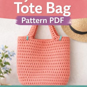 Beginner Crochet Tote Bag Pattern, Simple Shoulder Bag, Modern Minimalist Purse (PDF Download)