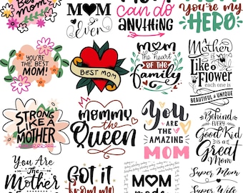 Mother's Day SVG Bundle | Mom Quotes, Queen, Life Designs (Digital Download)