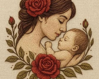 Mother and Baby Crochet Rose Portrait Pattern (PDF)