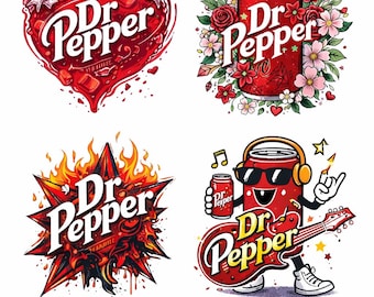 Dr. Pepper Soda Can PNG Bundle | Retro Drink Art (Digital Download)