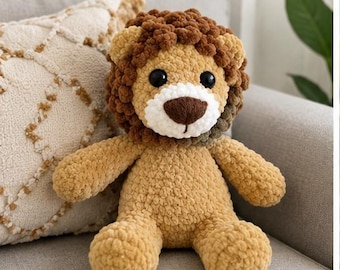 Crochet Lion Snuggler Pattern | Amigurumi Lovey, Plush Toy PDF (Digital Download)
