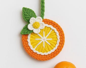 Crochet Orange Slice Pattern Keychain Citrus Amigurumi PDF