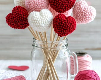 Crochet Heart Lollipop Pattern, Valentine Amigurumi (PDF)