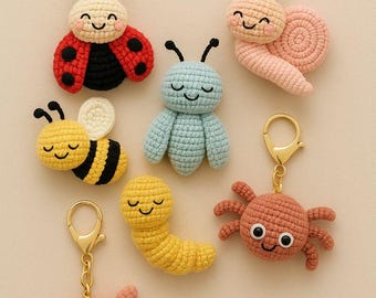 Amigurumi Garden Creature Keychain Crochet Pattern | Beginner Friendly (PDF Pattern)