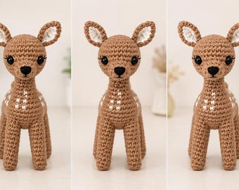Amigurumi Deer Crochet Pattern, Woodland Fawn Plush Toy Tutorial (PDF Download)