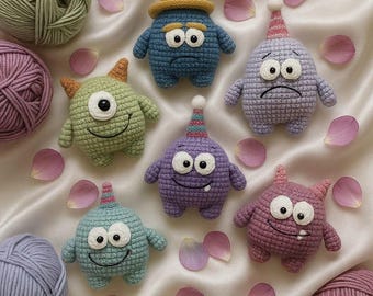 Mini Monster Crochet Pattern PDF | Cute Amigurumi Monster Toy | Beginner Friendly Crochet Plush Pattern