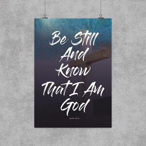 Be Still and Know Poster | Psalm 46:10 Wall Art | Rolled Christian Scripture Print | Inspirational Bible Verse Home Decor