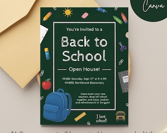 Back to School Flyer, Open House Flyer, Back to School Night Flyer (8.5 x 11 Canva Template, Digital Download)