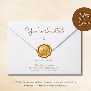Simple Envelope Invitation, Envelope Birthday Invite, Digital Download, 5x7 Canva Template
