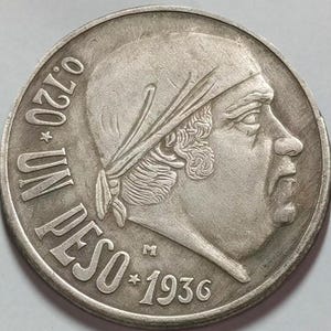 Coin 1936 Mexican Peso – Eagle & Cactus, Vintage Collectible