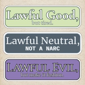 Lawful D&D Alignment Stickers: Funny Vinyl Decal for RPG Fans