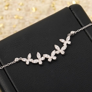 Butterfly Petite Pave Lab Diamond Line Necklace