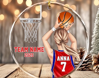Custom Basketball Girl Player Ornament, Personalized Basketball Girl Christmas Ornament, Basketball Xmas Home Decor 2025, Basketball Gifts