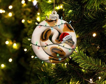 Personalized Ball Python Ornament 2025, Custom Snake Christmas Ornament, Reptile Lover Gift, Exotic Pet Ornament, Snake Owner Holiday Decor