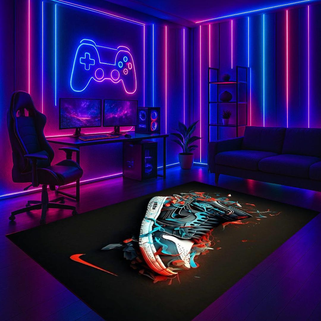 Nike Air Sneaker Rug, Hypebeast Gamer Room Decor - Etsy