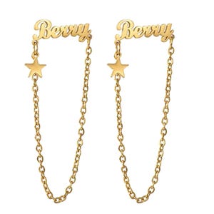 Custom Name Earrings – Personalized Stainless Steel Studs with  Star