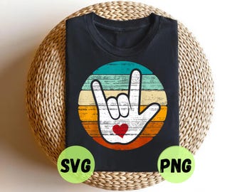 ASL I Love You SVG PNG Sign Language Heart Valentines Day Gift Cricut Cut File
