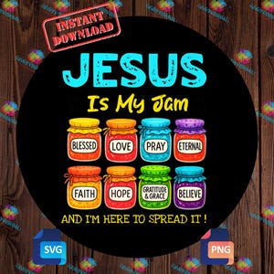 Jesus Is My Jam SVG: Funny Christian Faith Design (Digital Download)