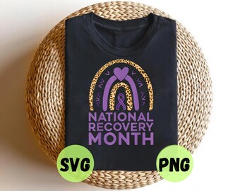 Recovery Warrior SVG PNG, National Recovery Month Awareness Design, Sobriety Strength Gift, Digital Download