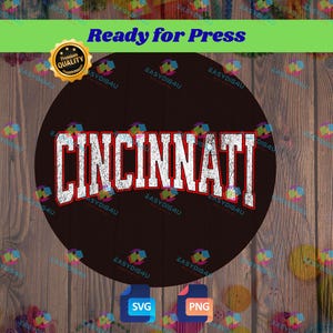 Cincinnati Baseball SVG PNG, Vintage City, Retro Fan, Cincy Reds, Ohio Sports Apparel, Digital File PNG
