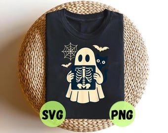 Radiology Ghost PNG SVG: Funny Halloween X-Ray Tech, Black Cat, Spooky Rad Tech (Digital Download)