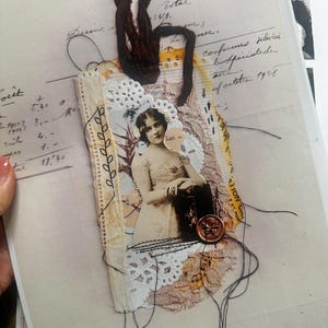 Junk Journal Kit, Scanned Handmade Tags, Victorian Vintage Printable Ephemera, hand-sewn ephemera