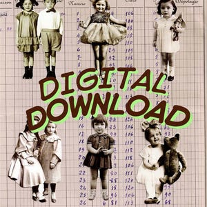 Junk Journal Kit, Scrapbooking ephemera, Scrapbooking kit, Vintage Little Girl Images, Digital paper,journal artist kit, Vintage Lady Images