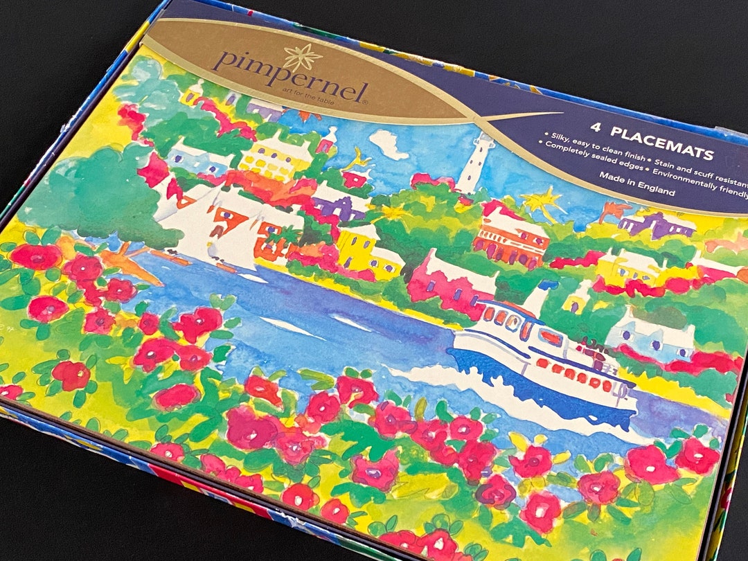 Boxed Set Pimpernel Placemats, Cork Backs With Art Prints, Indoors