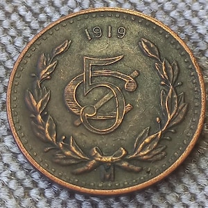Coin 5 centavos 1919 Mexico