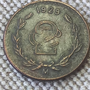 Coin 2 centavos 1929 Mexico