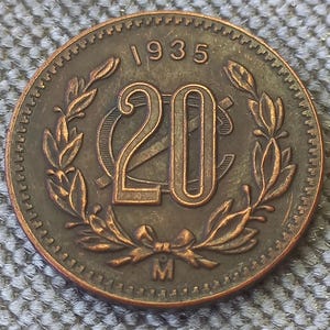 Coin 20 centavos 1935 Mexico